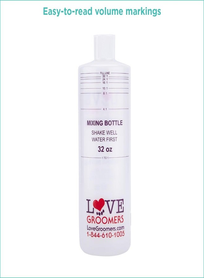GROOMER ESSENTIALS GROOMER ESSENTALS 32oz Dilution Bottles - Set of 4 - Professional Dog Grooming Mixing Bottles for Shampoo, Conditioner, and Solutions - Image 5